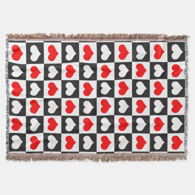 Design der geometrischen Liebe Herzmuster Decke (Vorderseite)