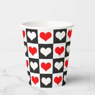 Design der geometrischen Liebe Herzmuster Pappbecher