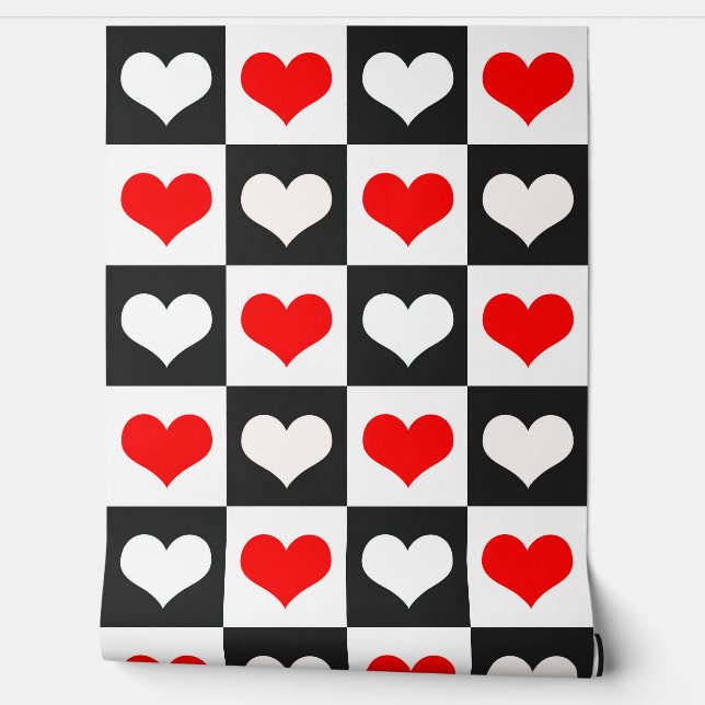 Design der geometrischen Liebe Herzmuster Tapete (Abrollen)