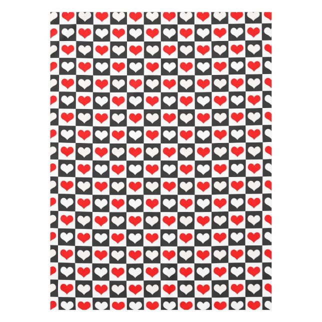 Design der geometrischen Liebe Herzmuster Tischdecke (Vorderseite)