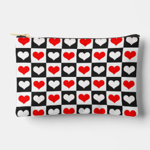 Design der geometrischen Liebe Herzmuster Zubehörtasche