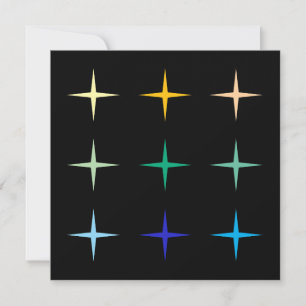 Design der geometrischen Stars des Retro-Mid-Centu Karte