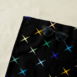 Design der geometrischen Stars des Retro-Mid-Centu Strandtuch