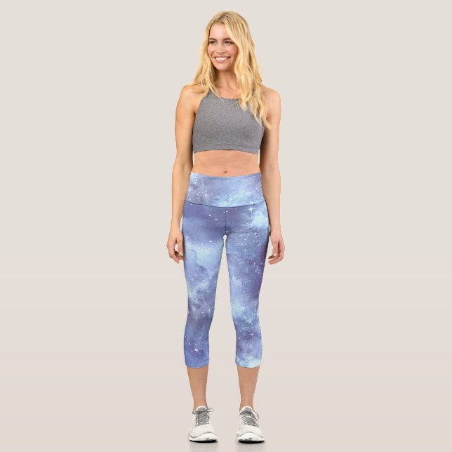Design der gestrichenen Galaxy-Serie 10 Capri Leggings (Vorderseite)
