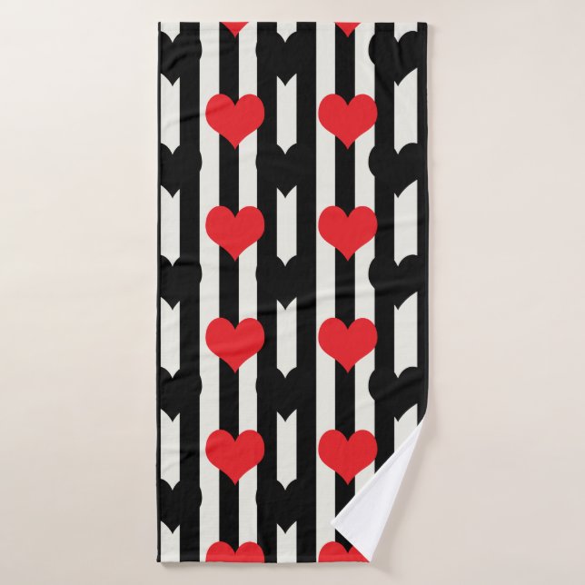Design der gestrichenen roten Liebe Herzmuster Badehandtuch (Badehandtuch)