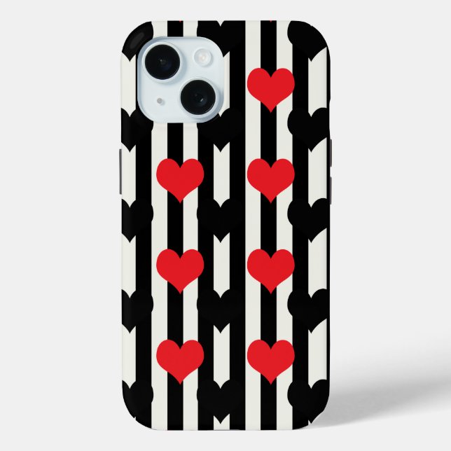 Design der gestrichenen roten Liebe Herzmuster Case-Mate iPhone Hülle (Rückseite)