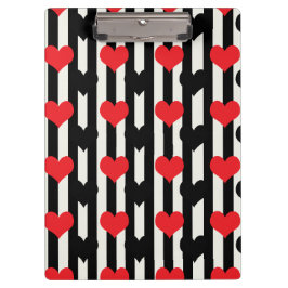 Design der gestrichenen roten Liebe Herzmuster Klemmbrett