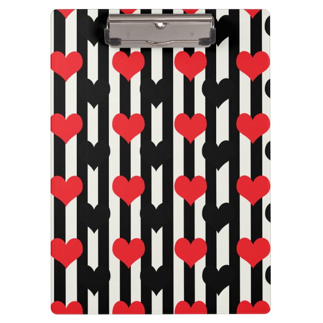 Design der gestrichenen roten Liebe Herzmuster Klemmbrett (Vorderseite)