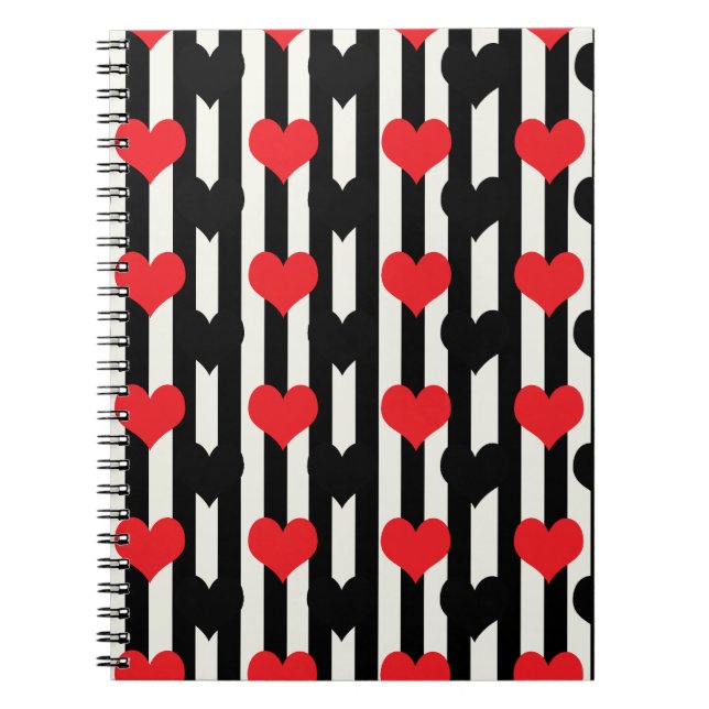 Design der gestrichenen roten Liebe Herzmuster Notizblock (Vorderseite)