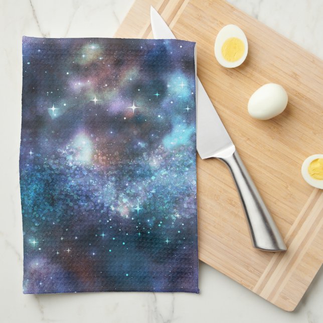 Design der glänzenden Galaxy-Serie 3 Geschirrtuch (Viertel Falte)