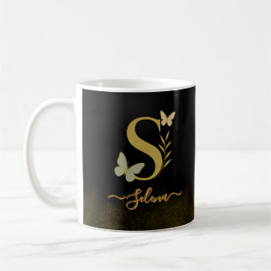 Design der Gold Letter S Butterfly-Tasse Kaffeetasse