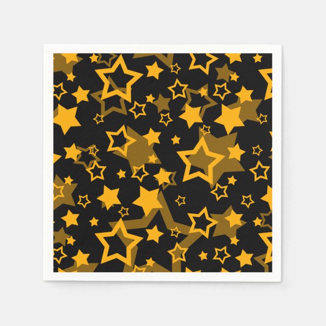 Design der Golden Stars Glitzer Serviette (Vorderseite)