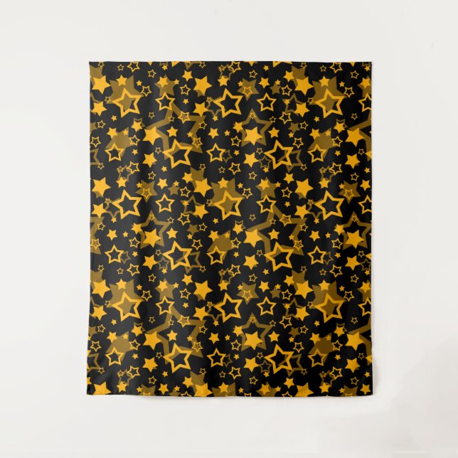 Design der Golden Stars Glitzer Wandteppich (Vorderseite)