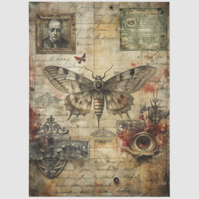 Design der Gothic Junk Journal-Serie 14 Seidenpapier (Vorderseite)