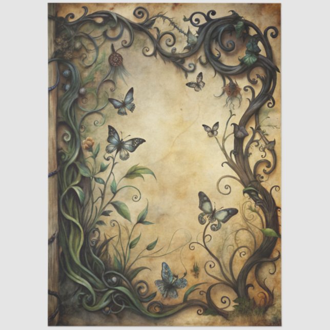 Design der Gothic Junk Journal-Serie 15 Seidenpapier (Vorderseite)