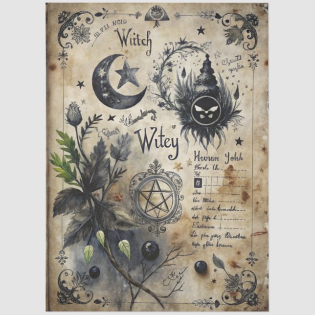 Design der Gothic Junk Journal-Serie 21 Seidenpapier (Vorderseite)