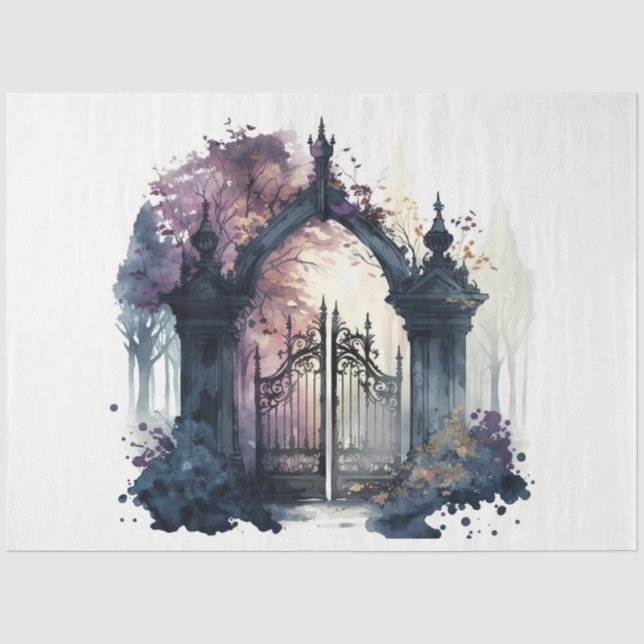 Design der gotischen Friedhof Gate Serie 9 Seidenpapier (Vorderseite)