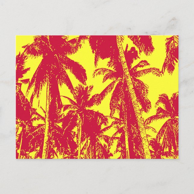 Design der grafischen Palmen Postkarte (Vorderseite)
