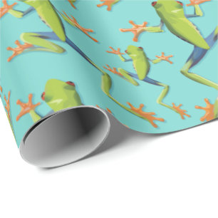 Design der Grünbaum-Frog-Muster Geschenkpapier