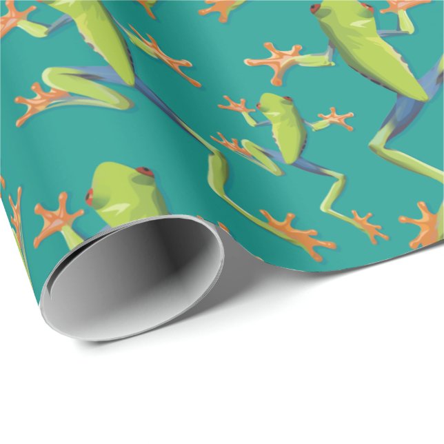 Design der Grünbaum-Frog-Muster Geschenkpapier (Rolleneckpunkt)