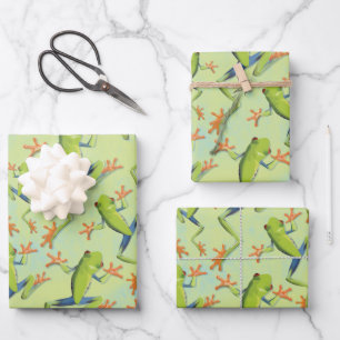 Design der Grünbaum-Frog-Muster Geschenkpapier Set
