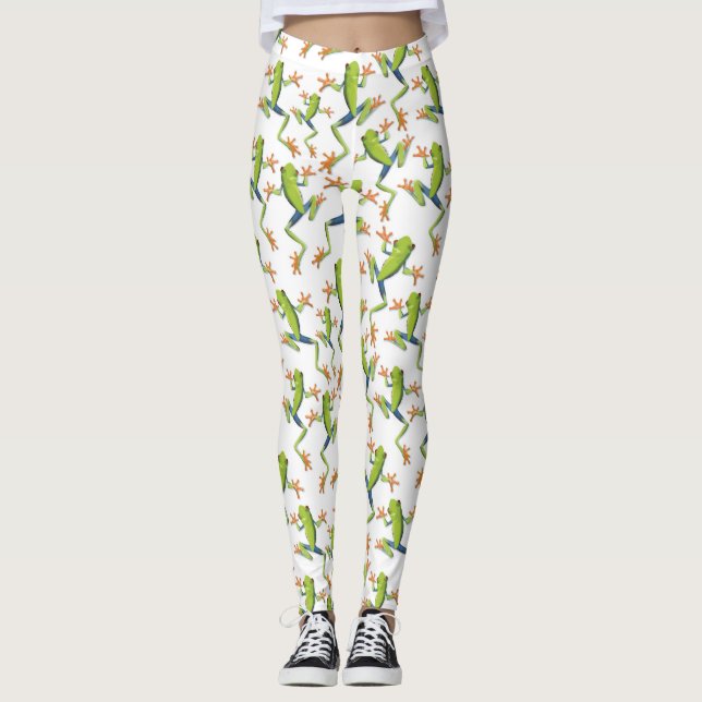 Design der Grünbaum-Frog-Muster Leggings (Vorderseite)