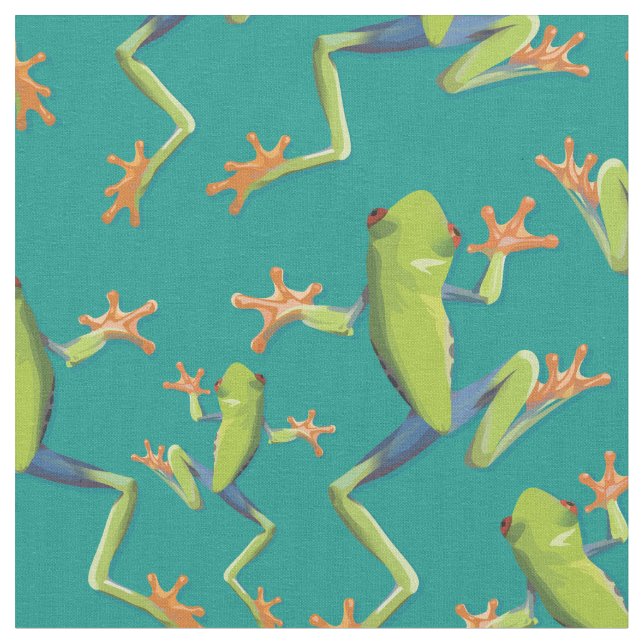 Design der Grünbaum-Frog-Muster Stoff (Nahaufnahme)