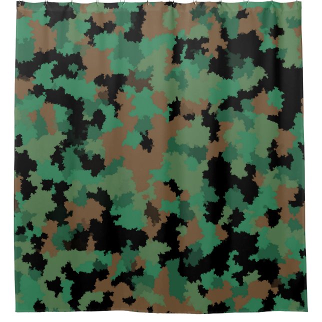 Design der grünen Armee Dschungel-Camouflage Duschvorhang (Vorderseite)
