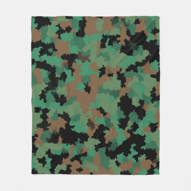 Design der grünen Armee Dschungel-Camouflage Fleecedecke (Vorderseite)
