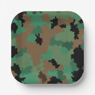 Design der grünen Armee Dschungel-Camouflage Pappteller