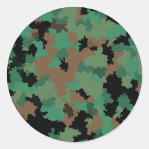 Design der grünen Armee Dschungel-Camouflage Runder Aufkleber
