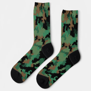 Design der grünen Armee Dschungel-Camouflage Socken