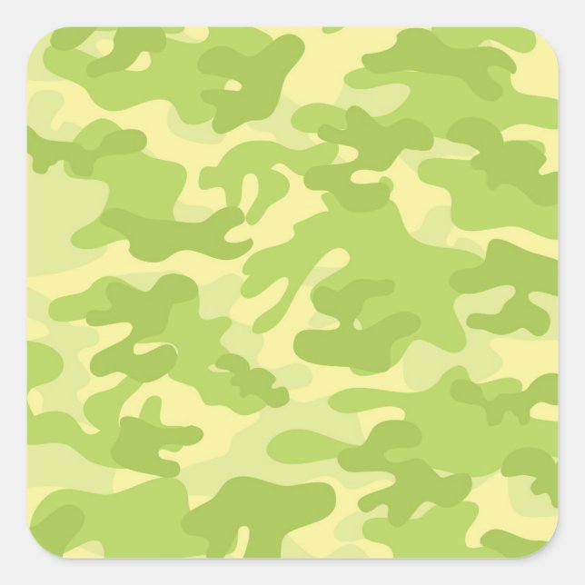 Design der grünen Camouflage Quadratischer Aufkleber (Vorderseite)