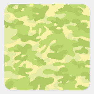 Design der grünen Camouflage Quadratischer Aufkleber