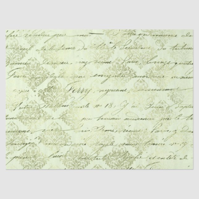 Design der grünen Papierreihe Ephemera 10 Seidenpapier (Vorderseite)