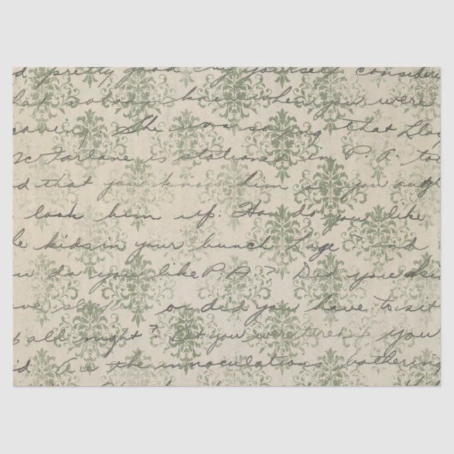 Design der grünen Papierreihe Ephemera 24 Seidenpapier (Vorderseite)