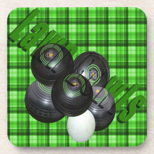 Design der grünen Tartan-Rasenbowls, Getränkeuntersetzer