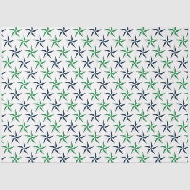 Design der grünen und marinen Nautikserie 6 Seidenpapier (Vorderseite)