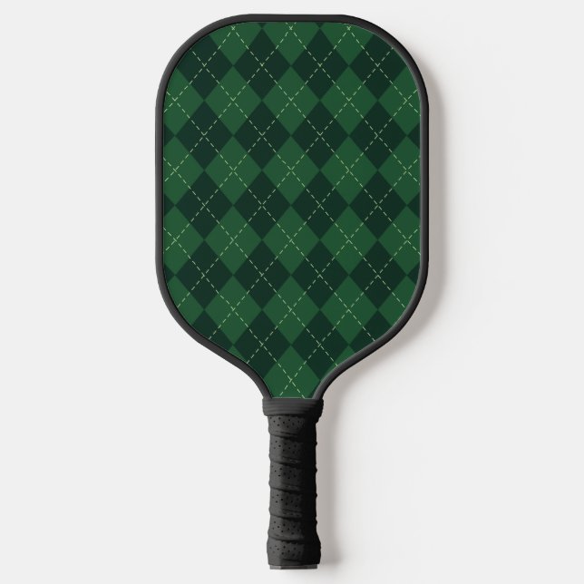 Design der grünen und schwarzen Raute Pickleball Schläger (Vorderseite)