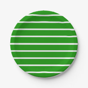 Design der grünen und weißen Streifen Pappteller