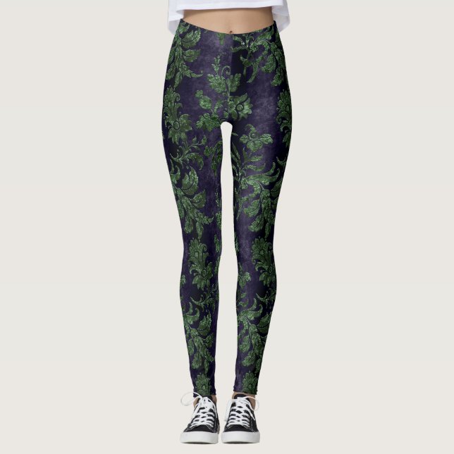 Design der grünen Velours-Serie 13 Leggings (Vorderseite)