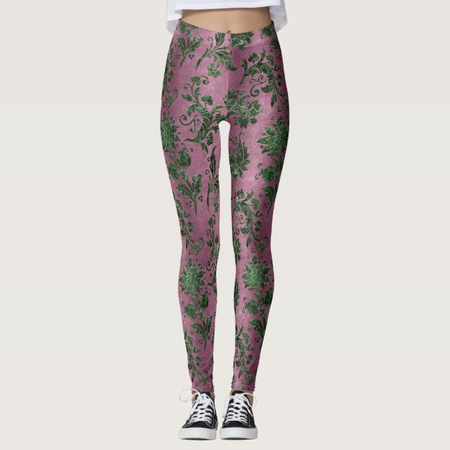 Design der grünen Velours-Serie 19 Leggings (Vorderseite)