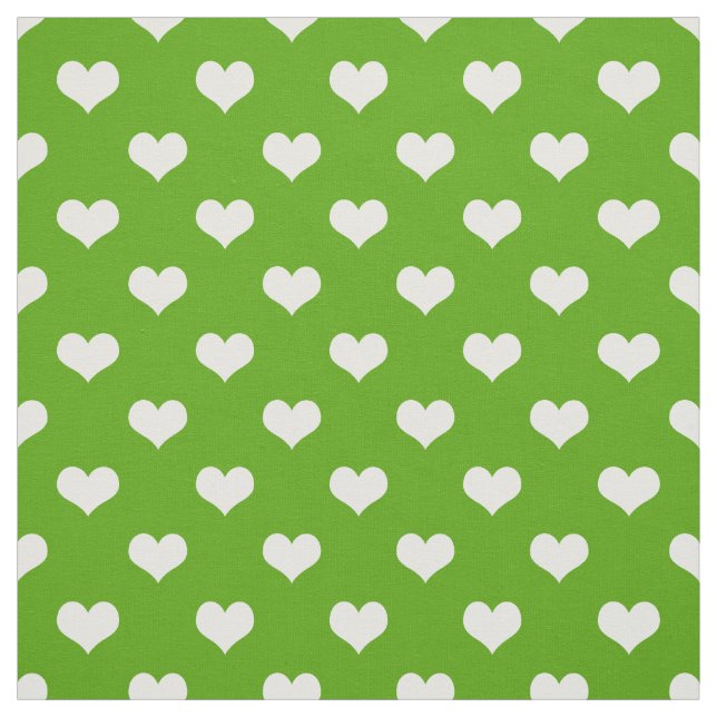 Design der grünen weißen Liebe Herzmuster Stoff (Muster)