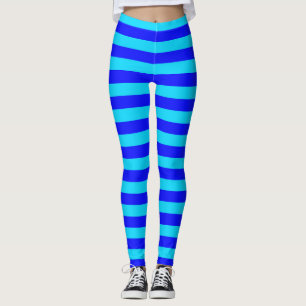 Design der hellblauen und dunkelblauen Streifen Leggings