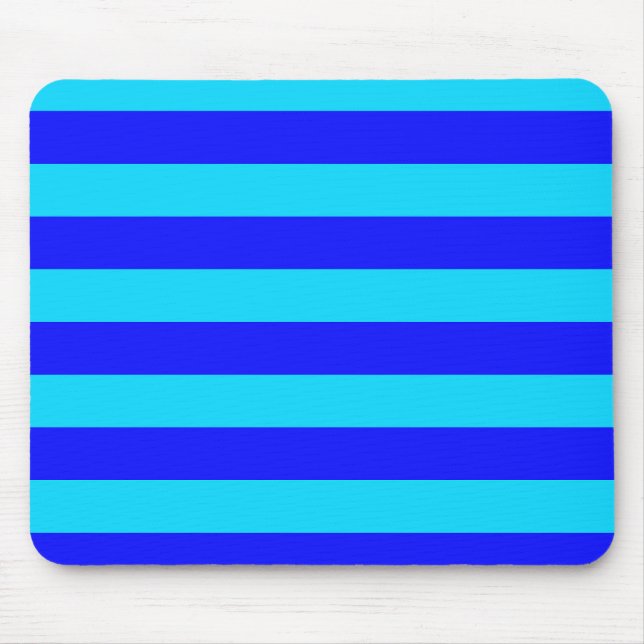Design der hellblauen und dunkelblauen Streifen Mousepad (Vorne)