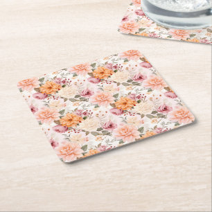 Design der Herbstflorreihe 2 Rechteckiger Pappuntersetzer