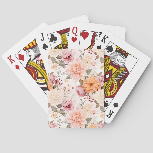 Design der Herbstflorreihe 2 Spielkarten (Rückseite)