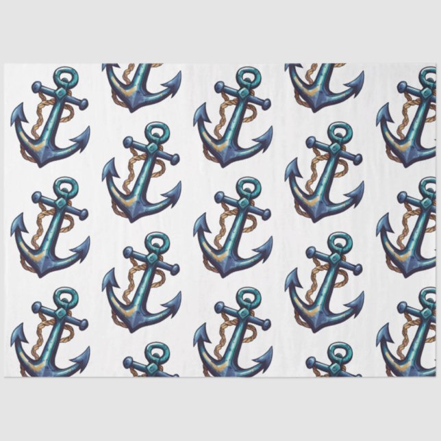 Design der Hübschen Blue Nautical Series 11 Seidenpapier (Vorderseite)