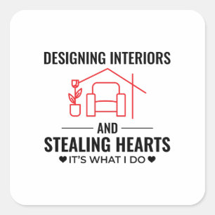 Design der Innenarchitektur Beruflich Quadratischer Aufkleber