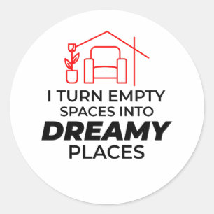 Design der Innenarchitektur Beruflich Runder Aufkleber